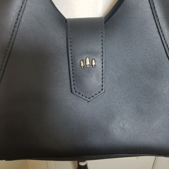 PORTLAND LEATHER GOODS flora Black Shoulder Bag Leather New - Picture 5 of 9